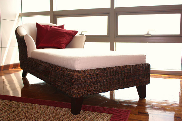 rattan chaise lounge